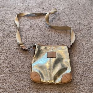 Gold Coach crossbody purse